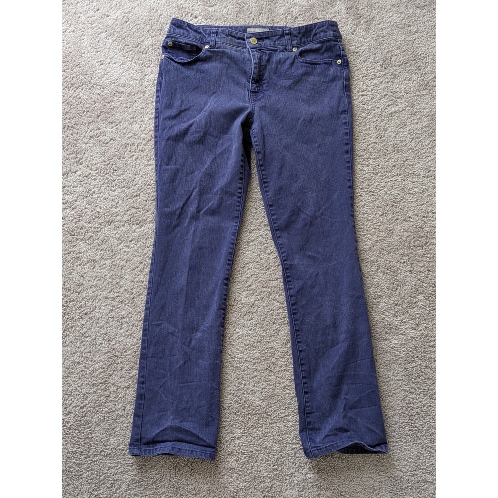 Chico's So Slimming Jeans Women's 1.5 (Fits 32x30) Purple Stretch Denim